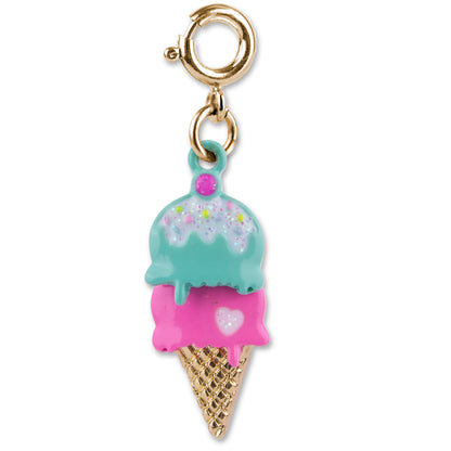 Gold Swivel Ice Cream Cone Charm