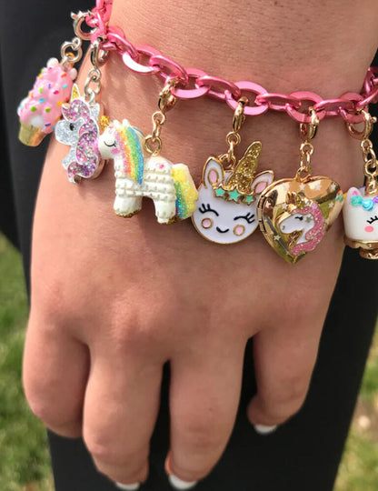 Gold Unicorn Smiley Charm