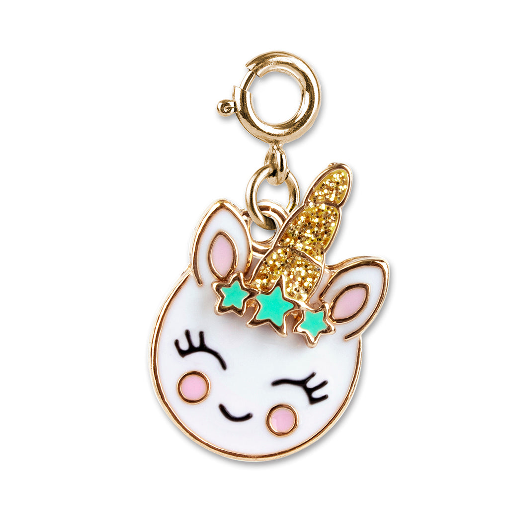 Gold Unicorn Smiley Charm