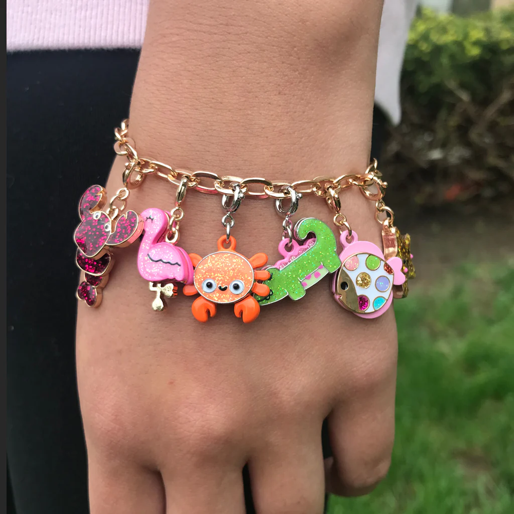 Gold Swivel Glitter Lobster Charm