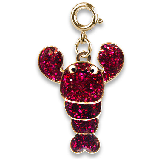 Gold Swivel Glitter Lobster Charm