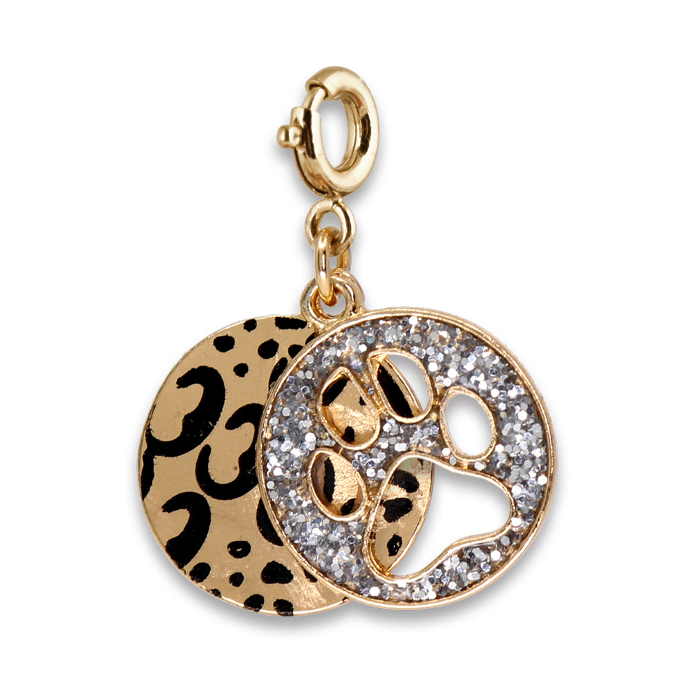 Gold Swivel Leopard Pawprint Charm