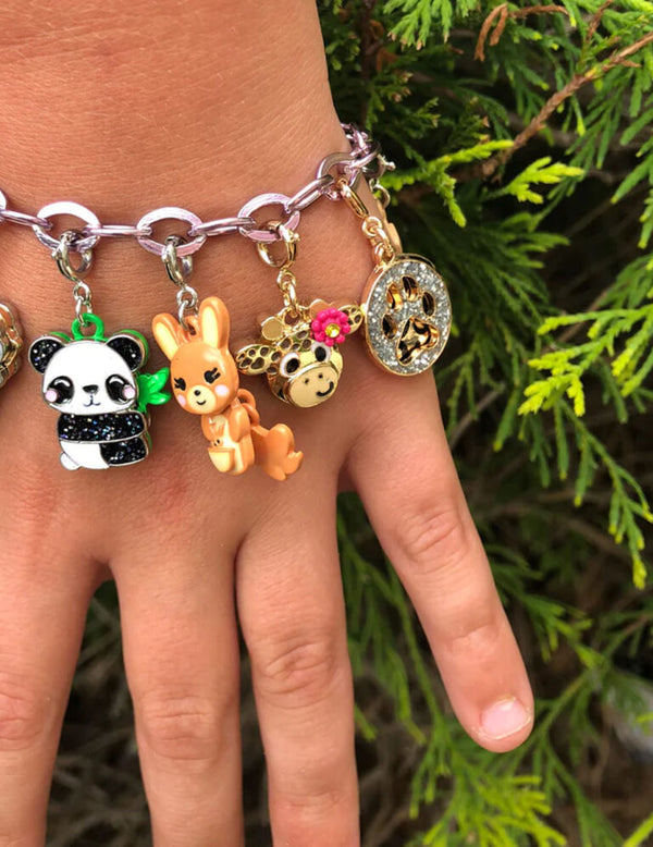 Gold Swivel Leopard Pawprint Charm