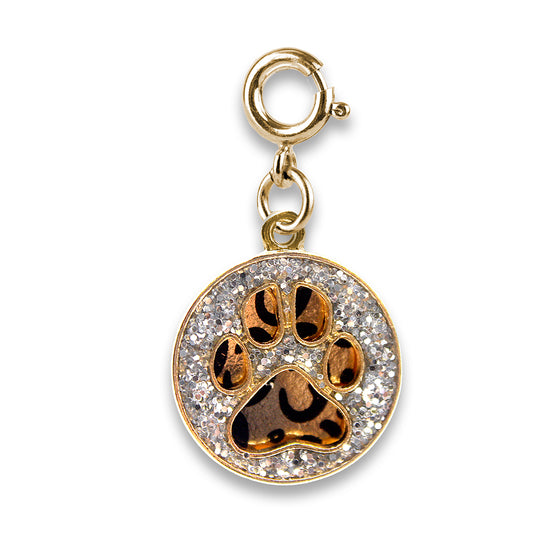 Gold Swivel Leopard Pawprint Charm