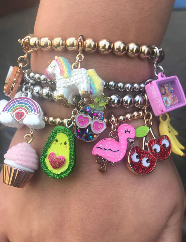 Gold Glitter Flamingo Charm