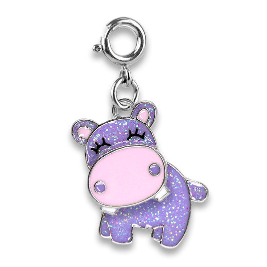 Glitter Swivel Hippo Charm