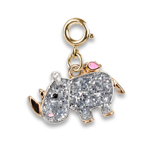 Gold Glitter Rhino Charm