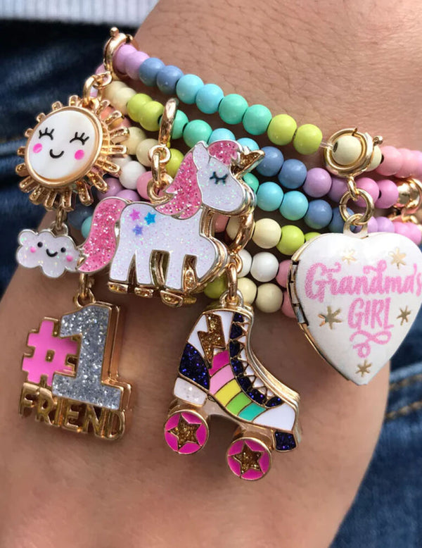Gold Glitter Unicorn Charm