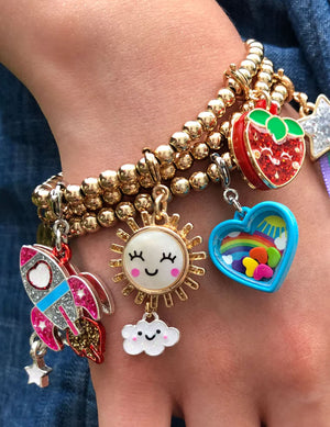 Glitter Rocket Charm