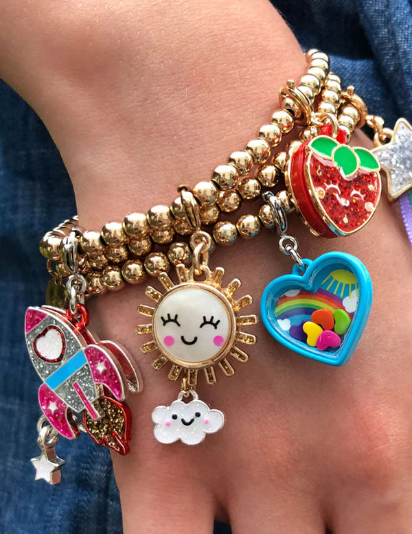 Glitter Rocket Charm