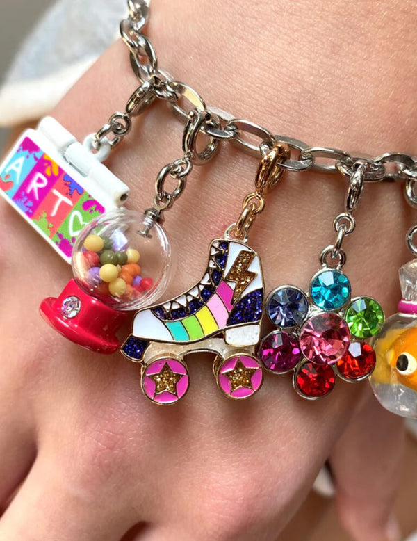 Gold Rainbow Rollerskate Charm