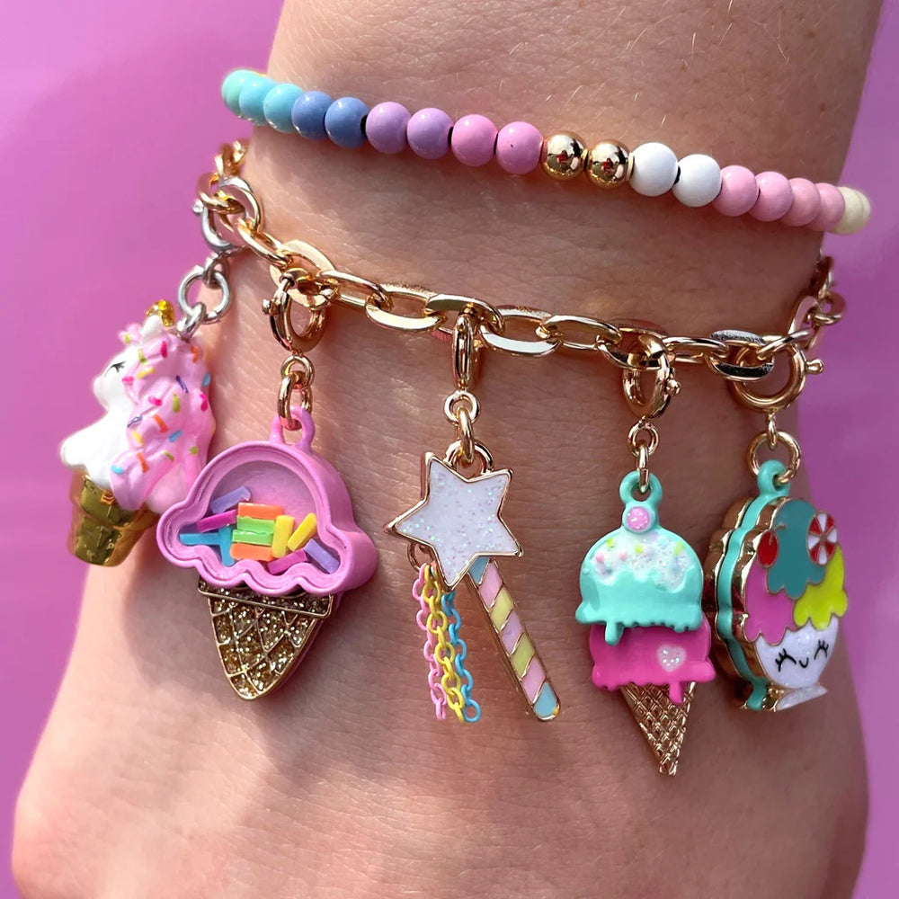 Gold Ice Cream Sundae Charm