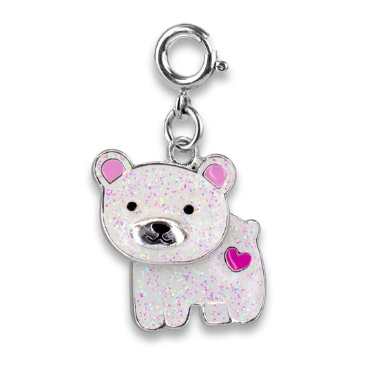 Swivel Glitter Polar Bear Charm