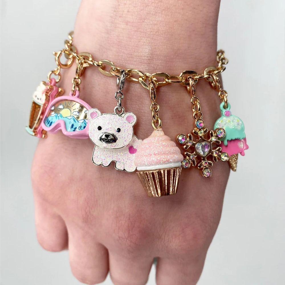 Swivel Glitter Polar Bear Charm