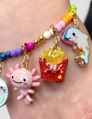 Gold Glitter French Fries Charm