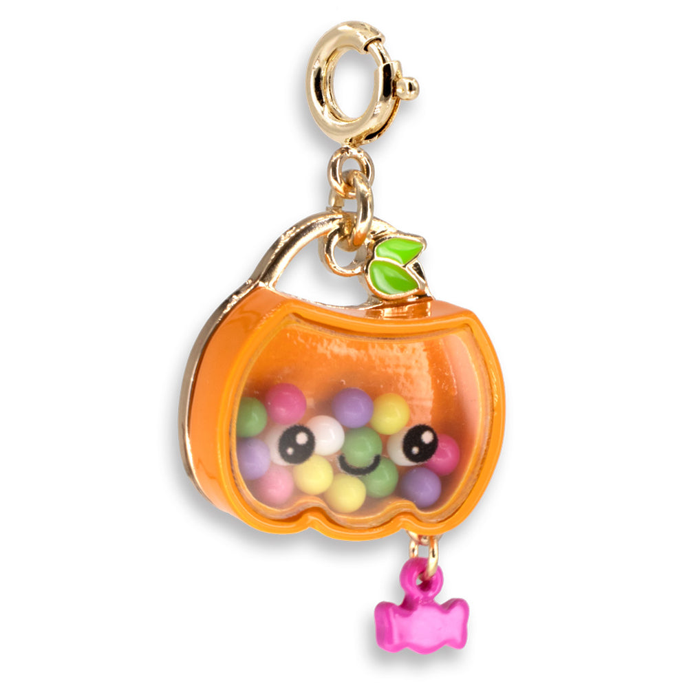 Gold Trick-or-Treat Pumpkin Shaker Charm