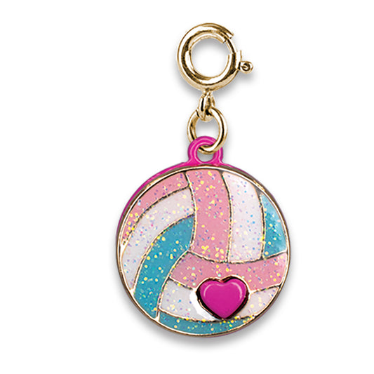 Gold Glitter Volleyball Charm