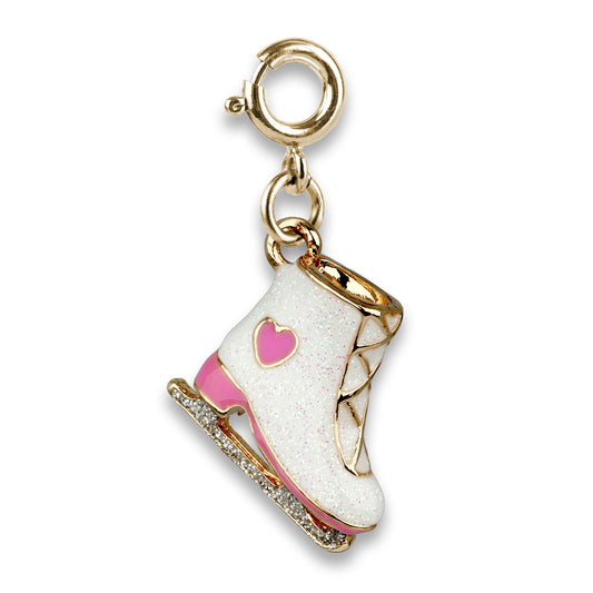 Gold Glitter Ice Skate Charm