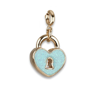 Gold Heart Lock Charm