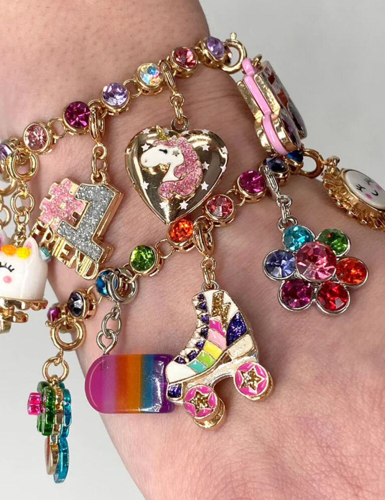 CHARM IT! Gold Rainbow Rhinestone Bracelet