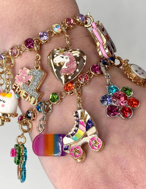 CHARM IT! Gold Rainbow Rhinestone Bracelet