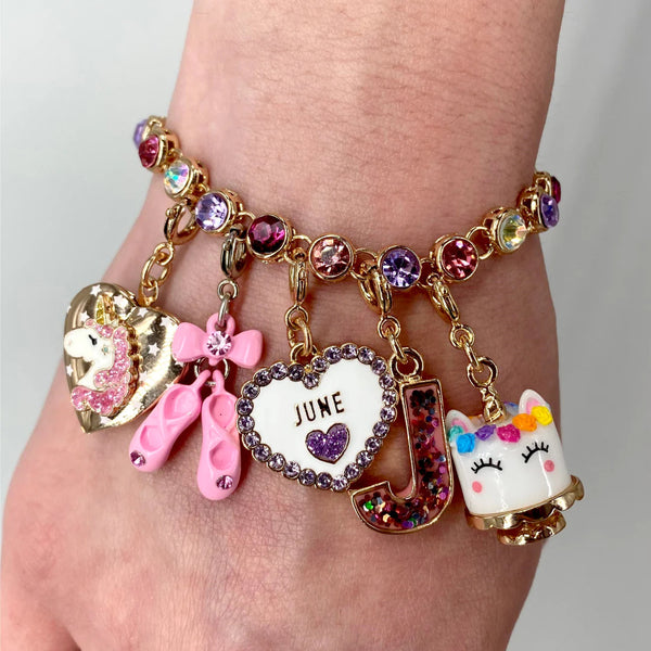 CHARM IT! Gold Pink Multi Rhinestone Bracelet