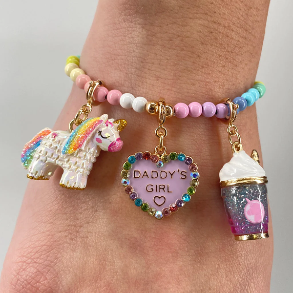 CHARM IT! Gold Pastel Stretch Bead Bracelet