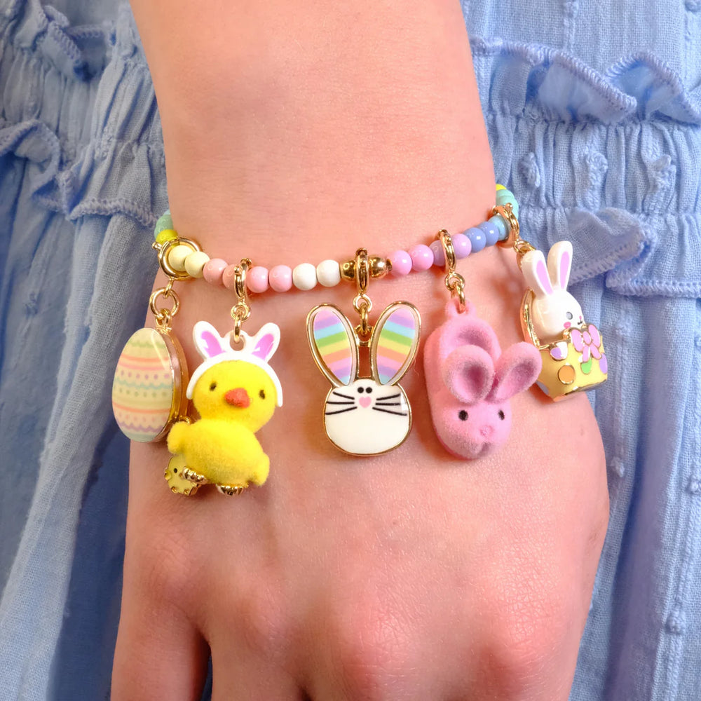 Gold Furry Bunny Slipper Charm