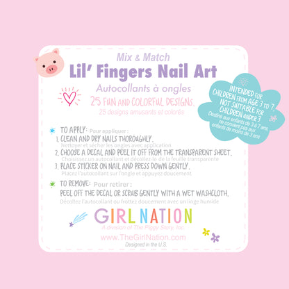 Lil' Fingers Nail Art/ Desenli Tırnak Çıkartmaları- Animal Friends