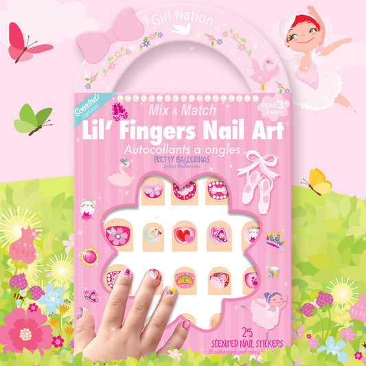 Lil' Fingers Nail Art/ Desenli Tırnak Çıkartmaları- Pretty Ballerainas