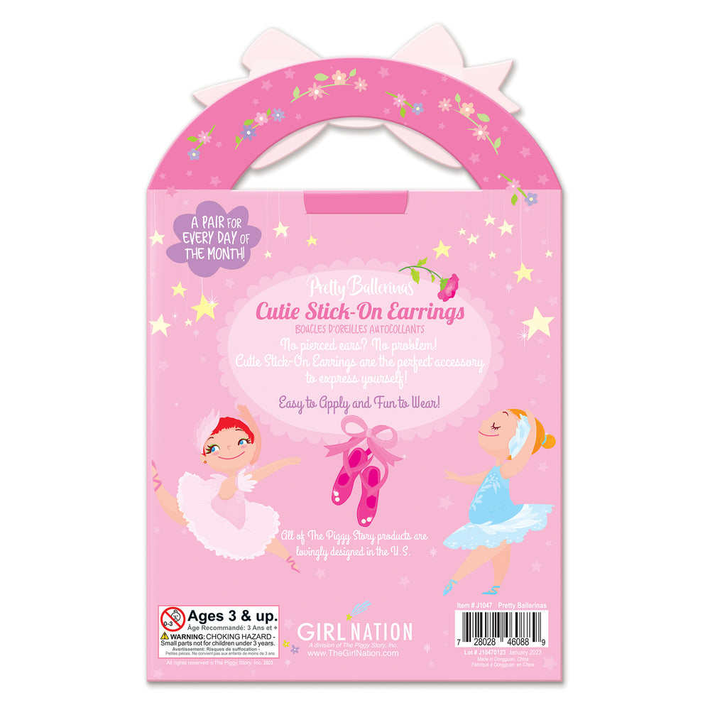 Stick-On / Yapışkanlı Küpe Seti- Pretty Ballerinas