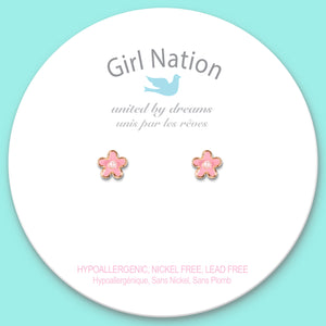 Cutie Studs / Küpe- Pink Fancy Flower