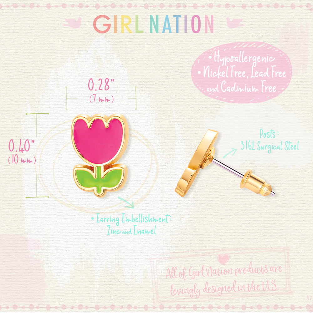 Cutie Studs / Küpe- Tiny Tulip