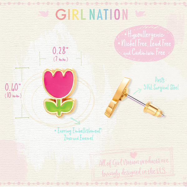 Cutie Studs / Küpe- Tiny Tulip