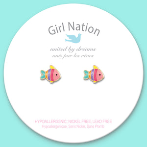 Cutie Studs / Küpe- Rainbow Fish