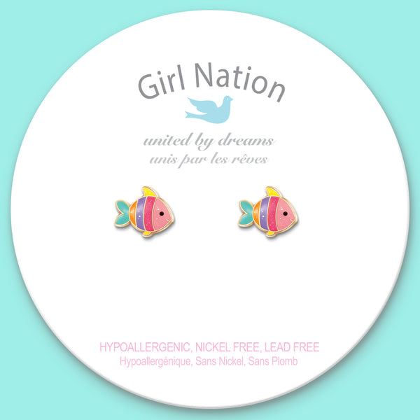 Cutie Studs / Küpe- Rainbow Fish