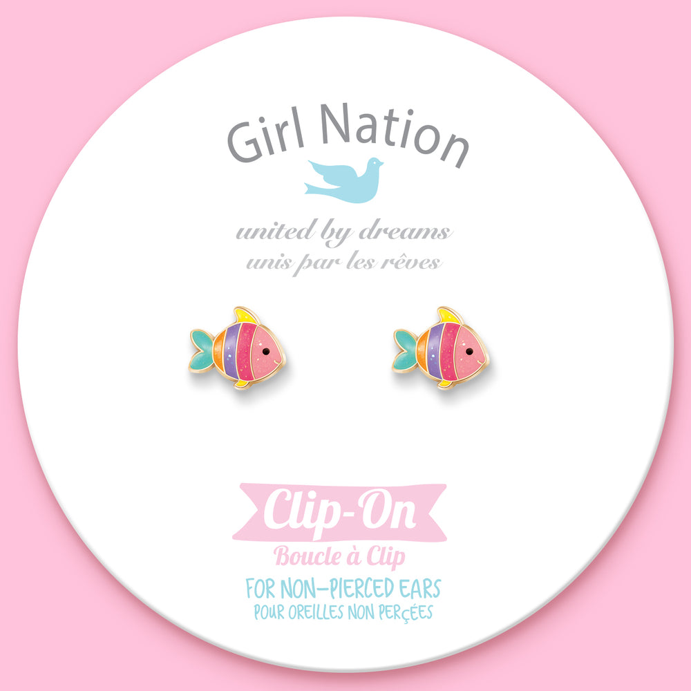 CLIP ON / Klipsli Küpe- Rainbow Fish