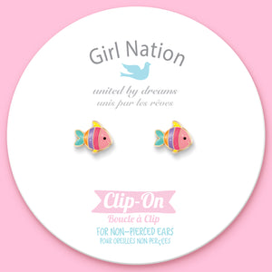 CLIP ON / Klipsli Küpe- Rainbow Fish