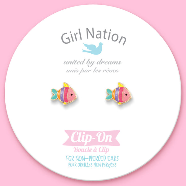 CLIP ON / Klipsli Küpe- Rainbow Fish
