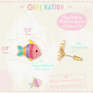 Cutie Studs / Küpe- Rainbow Fish