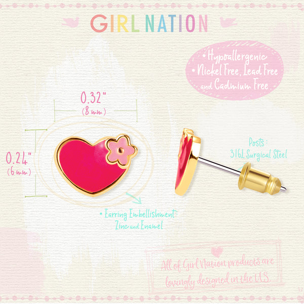 Cutie Studs / Küpe- Hearts and Flowers