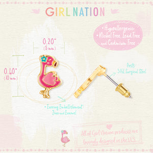 Cutie Studs / Küpe- Fantastic Flamingo