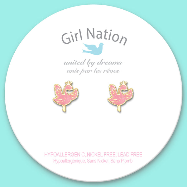 Cutie Studs / Küpe- Sparkly Swan
