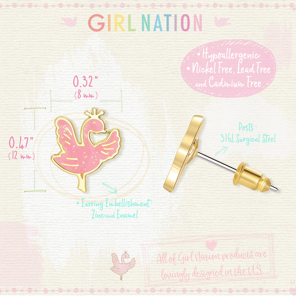 Cutie Studs / Küpe- Sparkly Swan