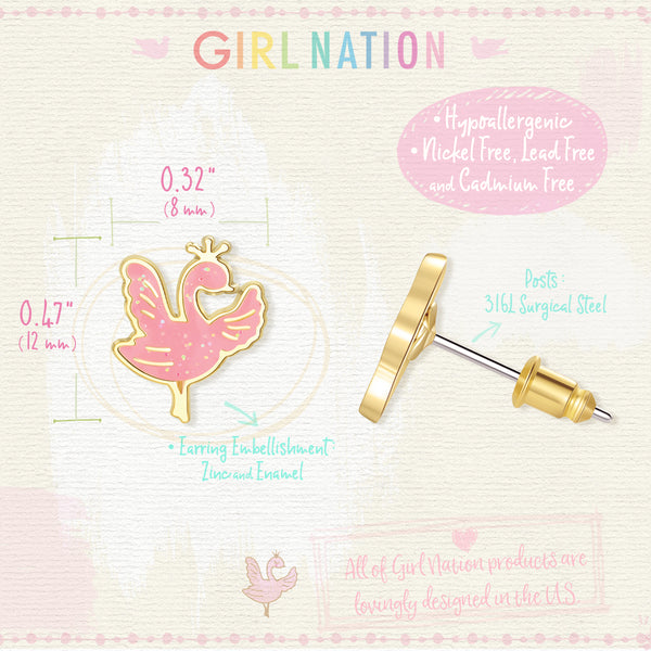 Cutie Studs / Küpe- Sparkly Swan