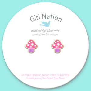 Cutie Studs / Küpe- Mini Mushroom