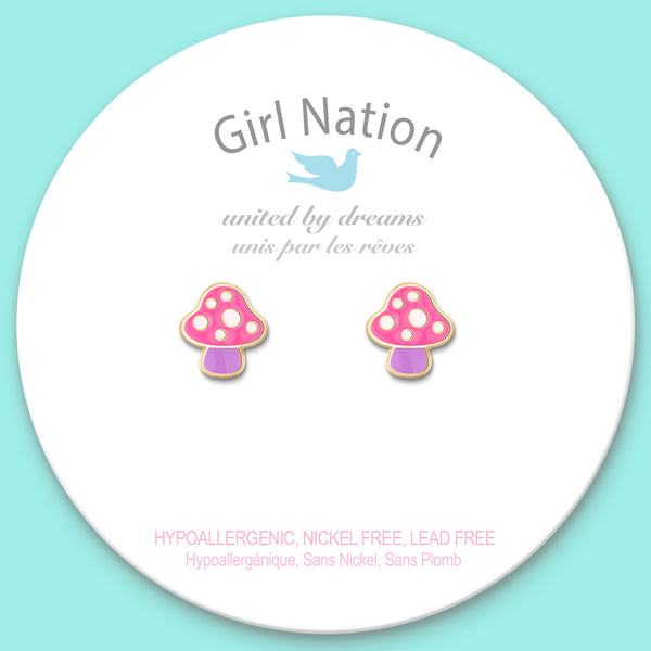 Cutie Studs / Küpe- Mini Mushroom