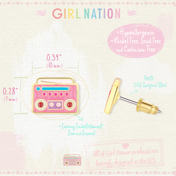 Cutie Studs / Küpe- Boom Box Beats