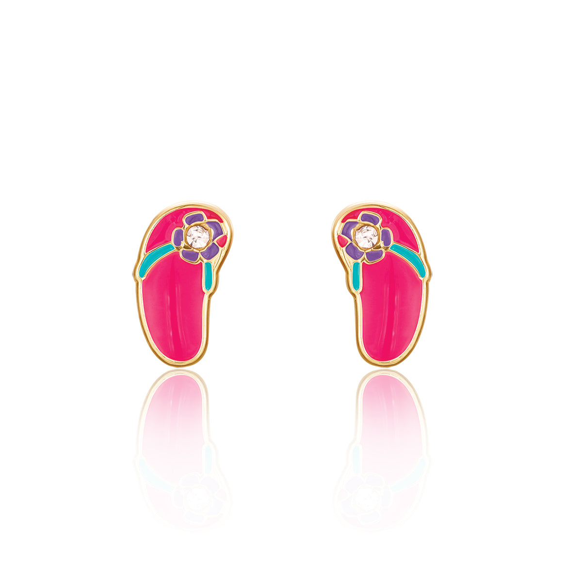 Necklace & Earrings Gift Set- Cyrstal Flip Flops
