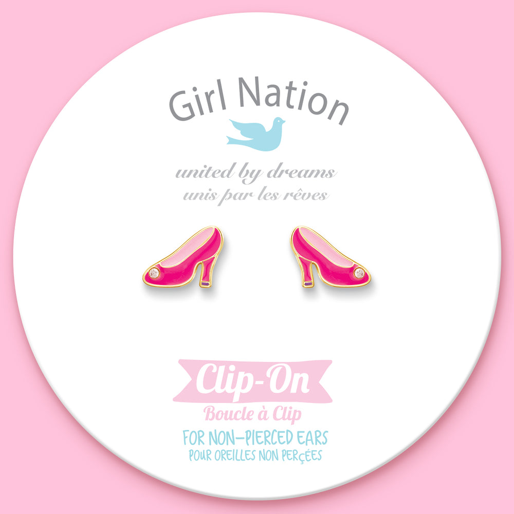 CLIP ON / Klipsli Küpe- Hot Pink Heels